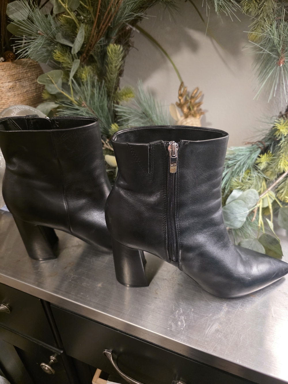 Marc Fisher GAYLEN  Leather Block Heel Boots